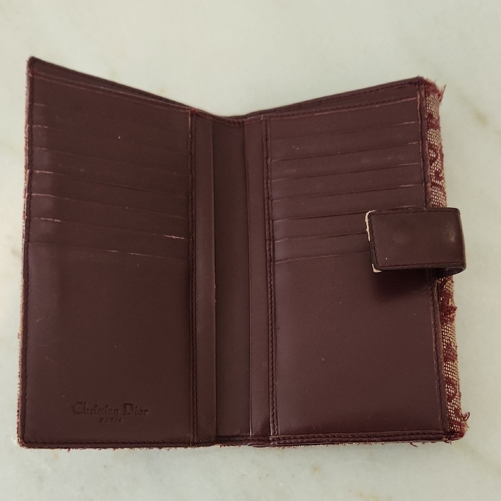 Christian Dior Rich Brown and Burgundy Leather Wallet - Picture 8 of 17
